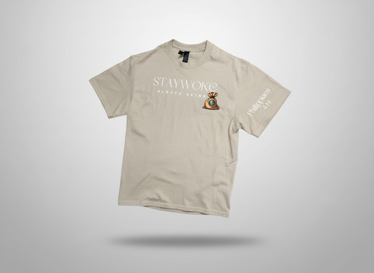 Stay Woke Tee ( beige cream )