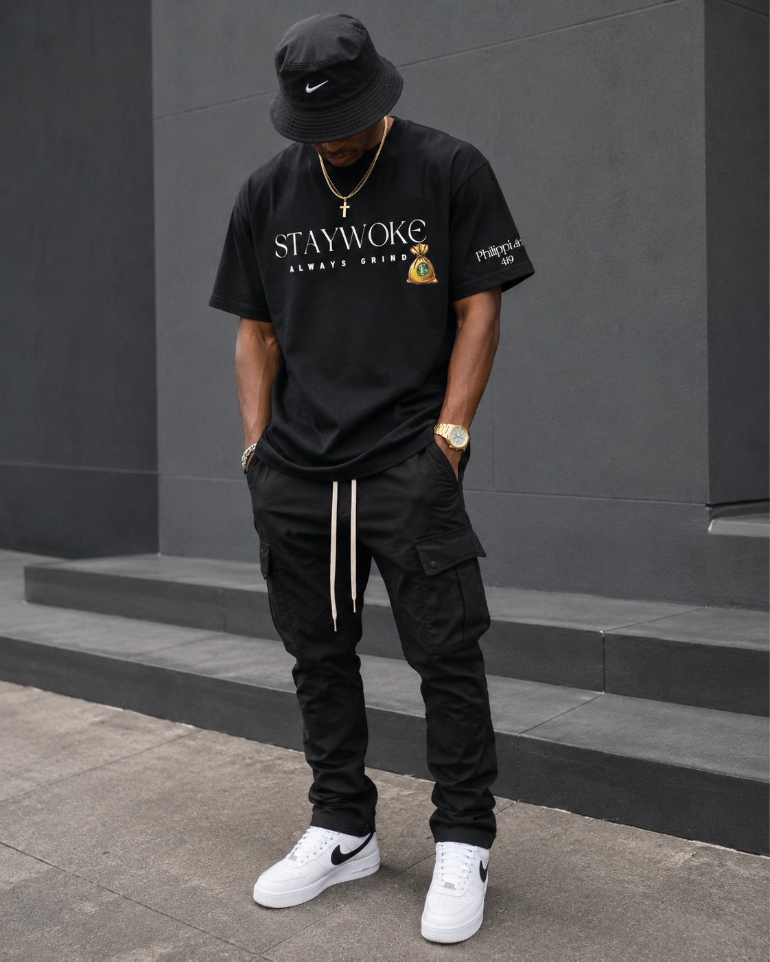 Stay Woke  Tee ( Black  )