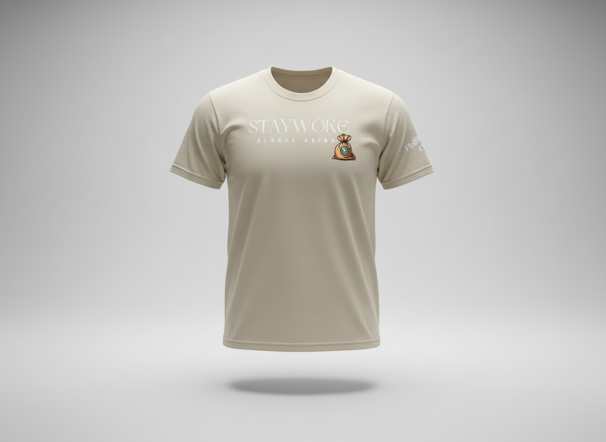 Stay Woke  Tee ( beige cream  )