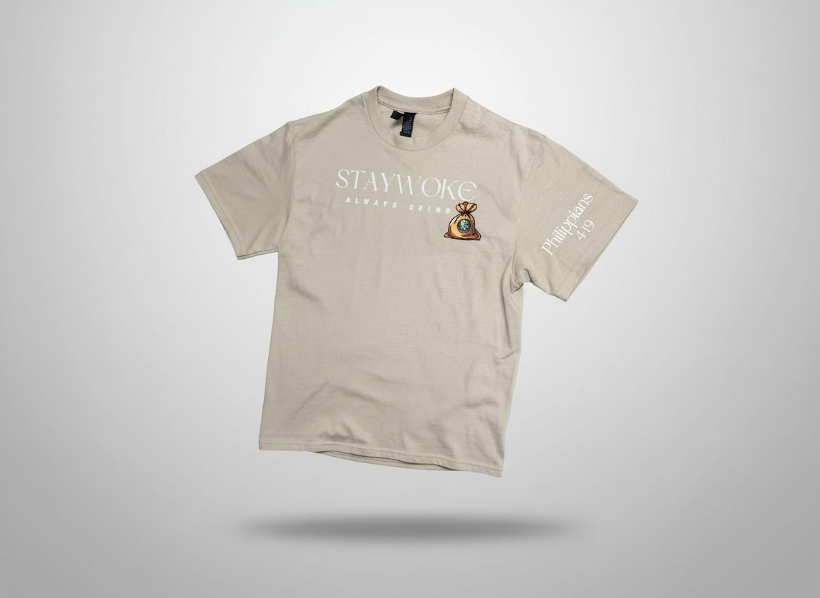 Stay Woke  Tee ( beige cream  )