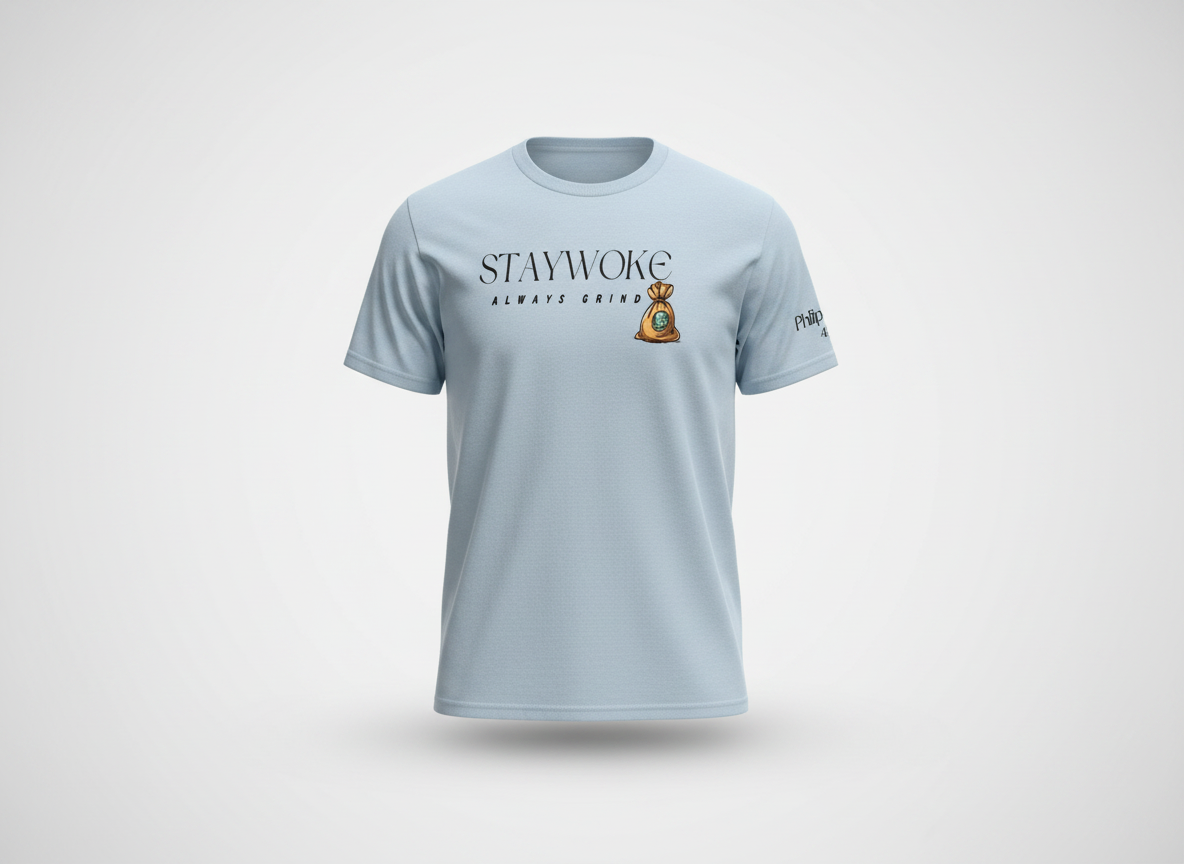 Stay Woke  Tee ( Baby Blue )