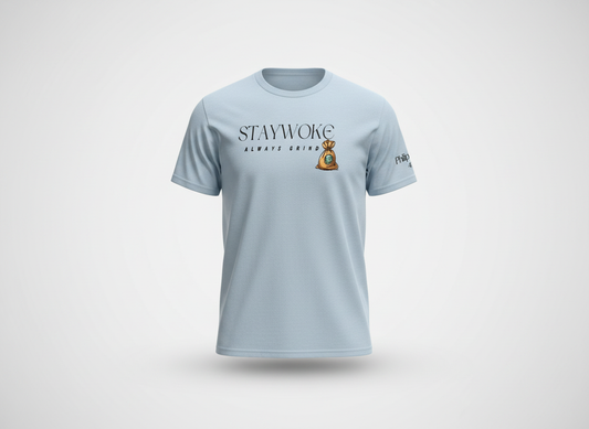 Stay Woke  Tee ( Baby Blue )